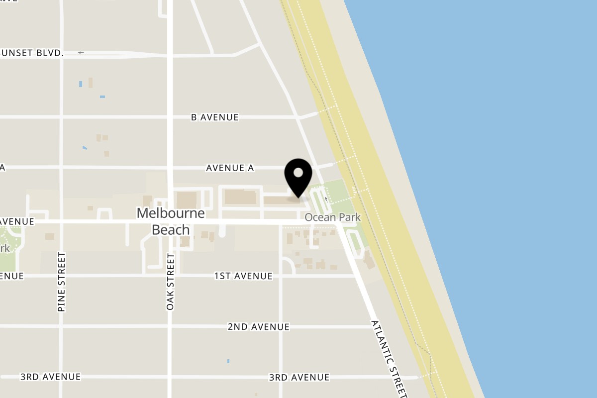 Map showing the location of Sunnyside Cafe Melbourne Beach on 300 Ocean Ave Suite 11 in Melbourne Beach