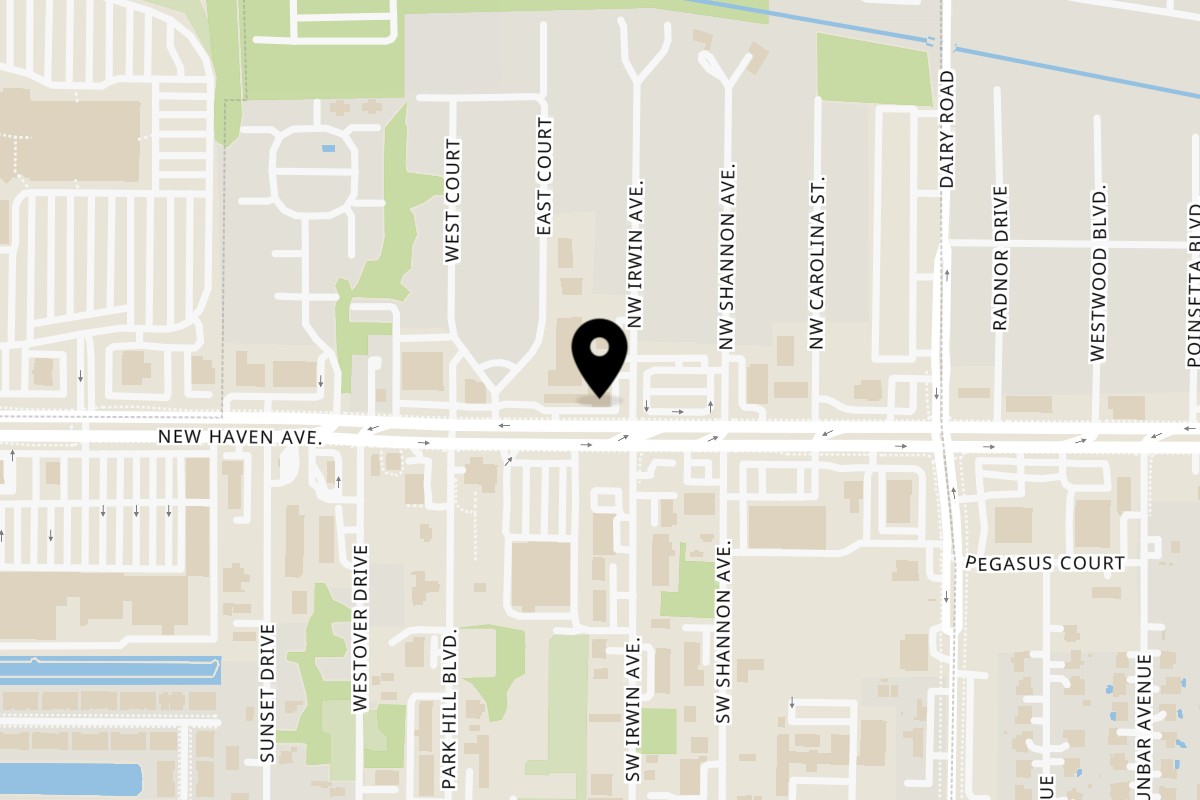 Map showing the location of Sunnyside Cafe West Melbourne on 1220 West New Haven Avenue in West Melbourne